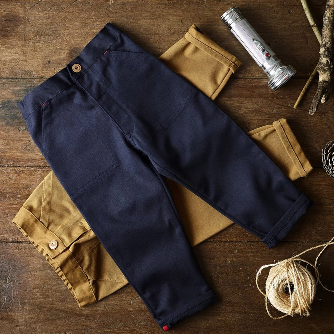 Monty & Co Cotton Utility Trouser - Light Navy Cotton & Linen 3 Monty & Co Cotton Utility Trouser - Light Navy Cotton & Linen