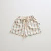 Oeuf SALE Organic Pima Cotton Play Shorts - Gardenia Check