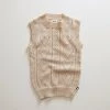Oeuf Cotton Pointelle Heart Vest - Eggshell
