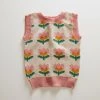 Oeuf Cotton Flower Vest - Peach SALE
