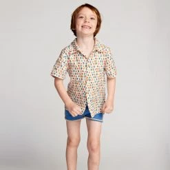 Oeuf Linen Button Down Small Flower Shirt - Multi SALE