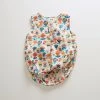 Oeuf Linen Large Flower Pocket Romper - Multi SALE 1 Oeuf Linen Large Flower Pocket Romper - Multi SALE