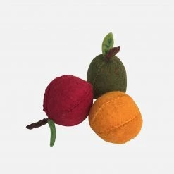 Papoose Toys Felted Wool Apple, Pear & Orange - Set Of 3