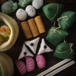 Papoose Toys Felted Wool Yum Cha Full Set - Set Of 35