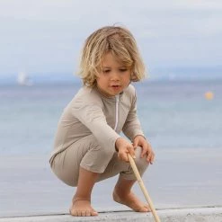 Petit Crabe Exclusive Lou UV LS Swim Bodysuit - Cappuccino Swimwear