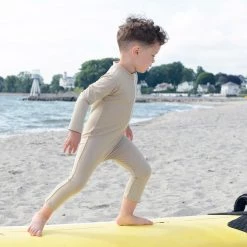 Petit Crabe Exclusive Lou UV LS Swim Bodysuit - Cappuccino Swimwear