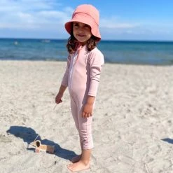 Petit Crabe Swimwear Exclusive Lou UV LS Swim Bodysuit - Rose Nude