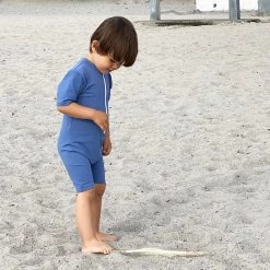 Petit Crabe Cotton & Linen Exclusive Noe UV SS Bodysuit - Nordic