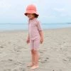 Petit Crabe Cotton & Linen Exclusive Noe UV SS Bodysuit - Rose Nude