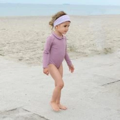 Petit Crabe Peter Pan UV LS Collar Swimsuit - Heather 15 Petit Crabe Peter Pan UV LS Collar Swimsuit - Heather