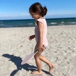 Petit Crabe Swimwear Peter Pan UV SS Collar Swimsuit - Rose Nude