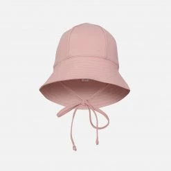 Petit Crabe Cotton & Linen Frey UV Swim Sun Hat - Rose Nude