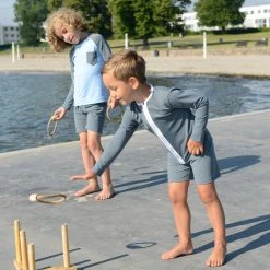 Petit Crabe Alex UV Swim Shorts - Coal Cotton & Linen