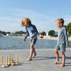 Petit Crabe Alex UV Swim Shorts - Coal Cotton & Linen