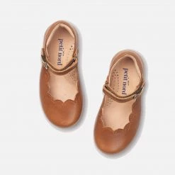 Petit Nord Scallop Mary Jane Shoes - Cognac SALE