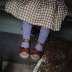 Petit Nord Crossover Scallop Windmill Sandals - Cognac