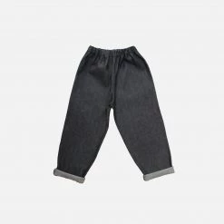 P Denim Cotton & Linen Cotton Denim Jeans - Black