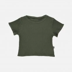 Poudre Organic SALE Organic Cotton Rib Orgeat SS Tee - Forest Green