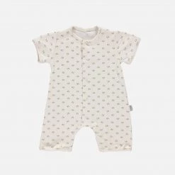 Poudre Organic Organic Cotton Fenouil SS Romper - Hors-Saison Indian Tan SALE