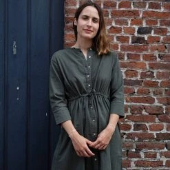 Poudre Organic Women's Organic Cotton Girofle Dress - Forest Green