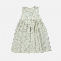 Poudre Organic SALE Organic Cotton Matcha Dress - Fleurs Mimosa