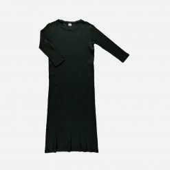 Poudre Organic SALE Women's Organic Cotton Rib Orchidée Dress - Pirate Black