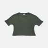 Poudre Organic SALE Women's Organic Cotton Rib Marjolaine SS Tee - Forest Green