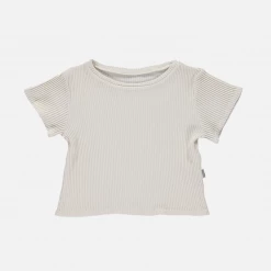 Poudre Organic Organic Cotton Rib Orgeat SS Tee - Almond Milk SALE