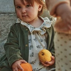 Poudre Organic Organic Cotton Velour Manioc Cardigan - Forest Green SALE