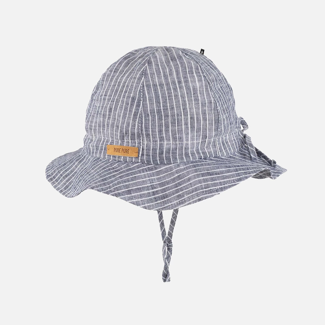 Pure Pure Cotton & Linen Linen Sun Hat - Navy Stripe 3 Pure Pure Cotton & Linen Linen Sun Hat - Navy Stripe