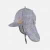 Pure Pure Linen Legionnaire Sun Hat - Navy Stripe Cotton & Linen