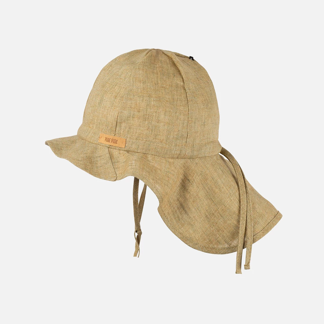 Pure Pure Linen Legionnaire Sun Hat - Dry Grass Cotton & Linen 3 Pure Pure Linen Legionnaire Sun Hat - Dry Grass Cotton & Linen