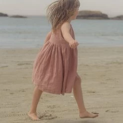 Red Creek Kids SALE Linen Button Up Garden Dress - Misty Rose