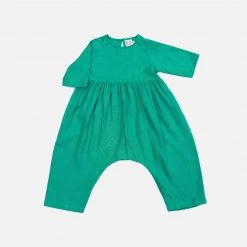 Red Creek Kids Linen Raglan Jumpsuit - Grass