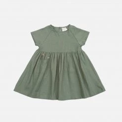 Red Creek Kids SALE Linen River Dress - Basil