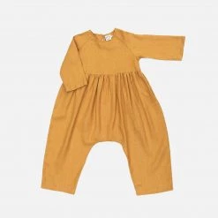 Red Creek Kids Linen Raglan Jumpsuit - Goldenrod Cotton & Linen