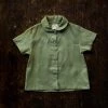 Red Creek Kids Linen Short Sleeve Work Shirt - Basil