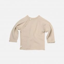 Reiff Organic Merino Wool/Silk Terry Wrap Cardigan - Natural Tops & Sweaters