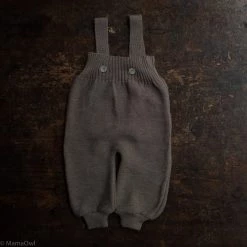 Selana Baby Wool Organic Merino Wool Dungarees - Chocolate