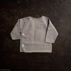 Selana Organic Merino Fine Wrap Cardigan - Beige