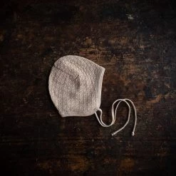 Selana Baby Wool Silk Textured Bonnet - Caramel