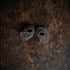 Selana Baby Wool Organic Merino Wool Booties - Chocolate