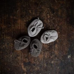 Selana Baby Wool Organic Merino Wool Booties - Chocolate