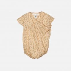 Serendipity Organics Organic Cotton Baby Wrap Romper - Sandthorn