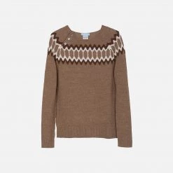 Serendipity Organics Outlet Women’s Alpaca Semi Hand Knitted Raglan Sweater - Cashew