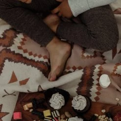 Silly Silas Cotton & Linen Cotton Rib Footless Tights With Braces - Licorice Peanut