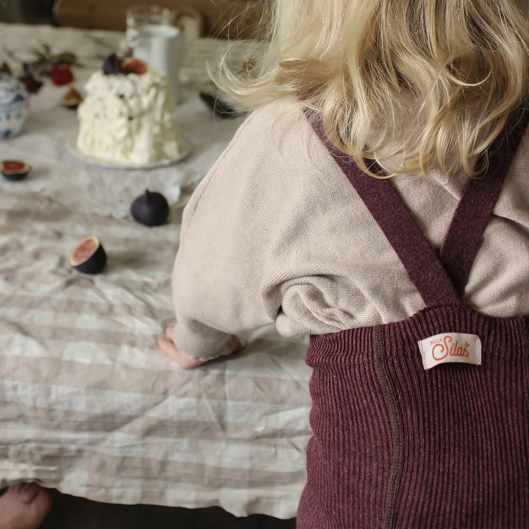 Silly Silas Cotton & Linen Cotton Rib Footless Tights With Braces - Fig Melange 7 Silly Silas Cotton & Linen Cotton Rib Footless Tights With Braces - Fig Melange