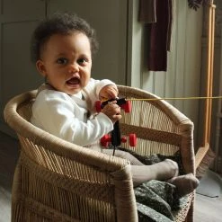 Silly Silas Cotton Rib Tights With Braces - Peanut Melange