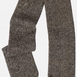 Silly Silas Cotton & Linen Cotton Rib Footless Tights With Braces - Licorice Peanut