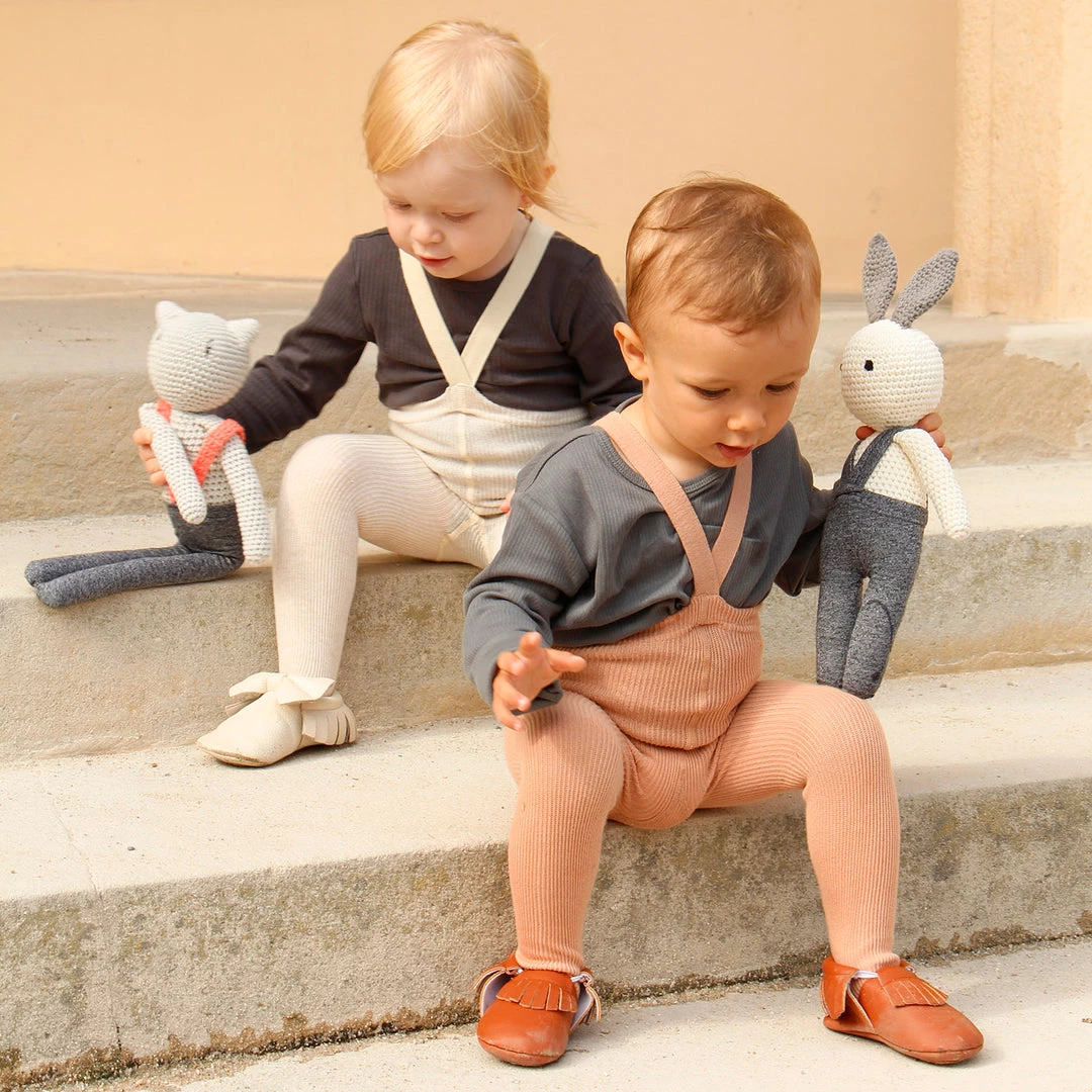 Silly Silas Cotton Rib Footless Tights With Braces - Light Brown/Blush Cotton & Linen 9 Silly Silas Cotton Rib Footless Tights With Braces - Light Brown/Blush Cotton & Linen